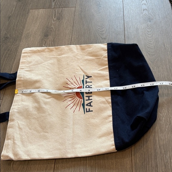 faherty canvas tote bag navy blue and cream - Picture 3 of 6